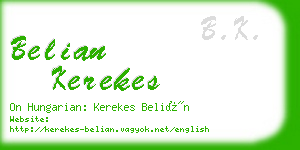 belian kerekes business card